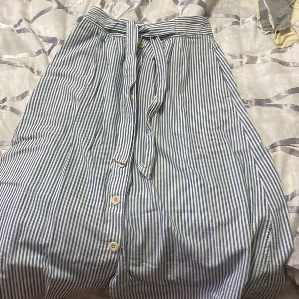 Striped linen skirt